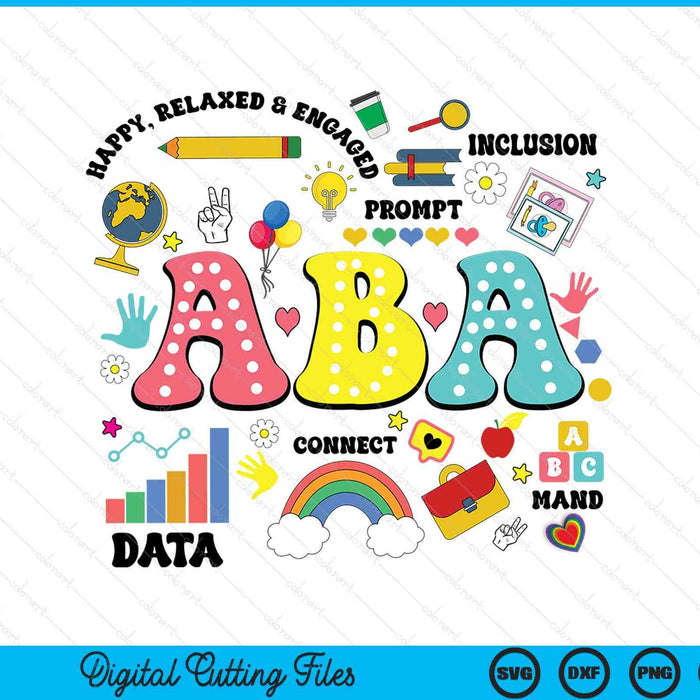 ABA Therapist Behavior Analyst Autism Therapy RBT Floral SVG PNG Digital Printable Files