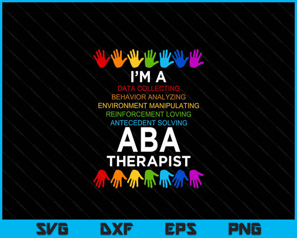 ABA Therapist Data Behavior Analyst Autism Therapy SVG PNG Digital Cutting Files