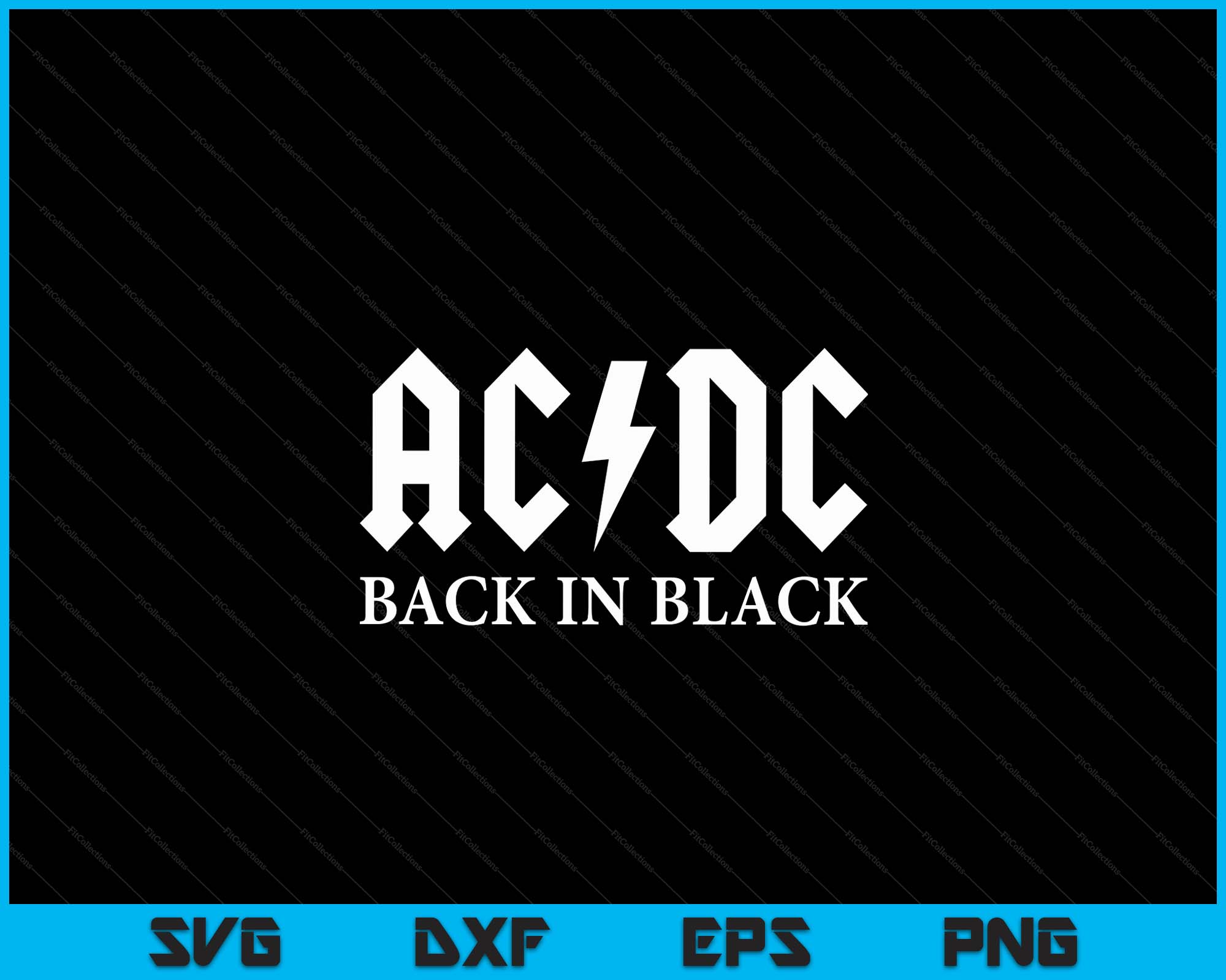 ACDC Back In Black SVG PNG Digital Cutting Files – creativeusarts