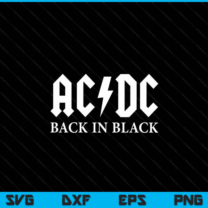 ACDC Back In Black SVG PNG Digital Cutting Files