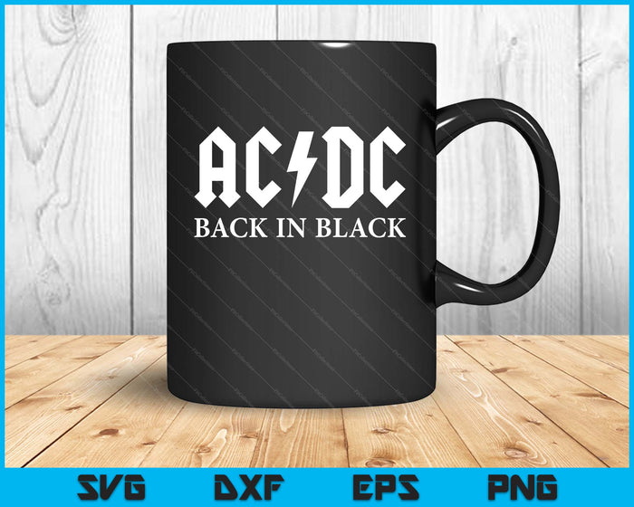 ACDC Back In Black SVG PNG Digital Cutting Files