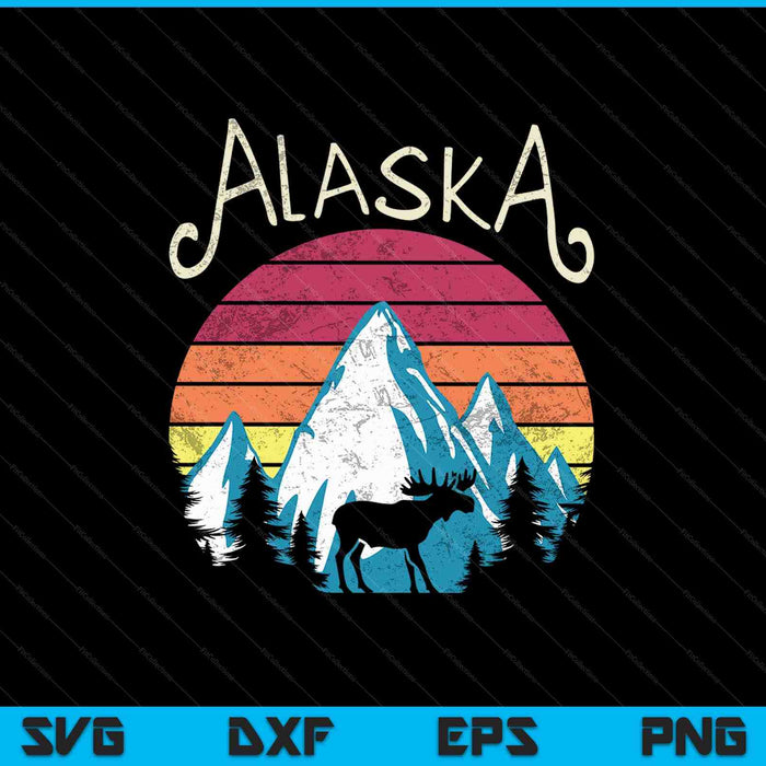 AK Juneau Mountains Wildlife Moose SVG PNG Cutting Printable Files