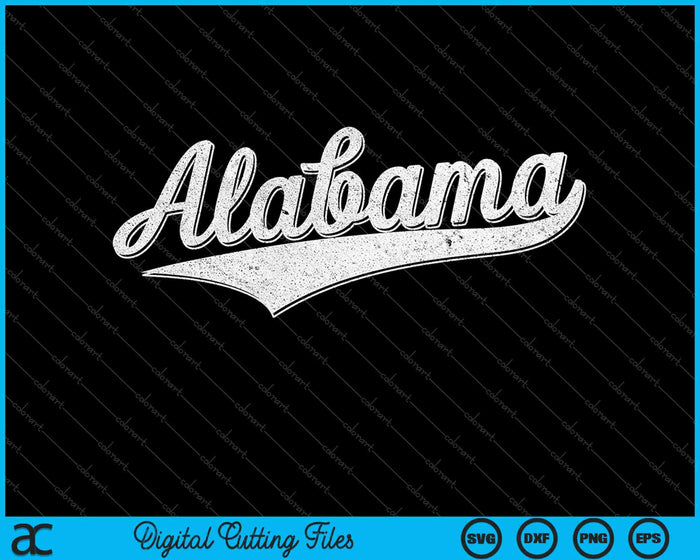 Alabama Varsity Script Clásico Deportes Jersey Estilo SVG PNG Cortar Archivos Imprimibles