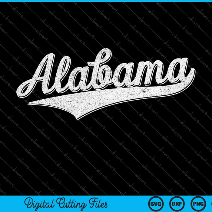 Alabama Varsity Script Clásico Deportes Jersey Estilo SVG PNG Cortar Archivos Imprimibles