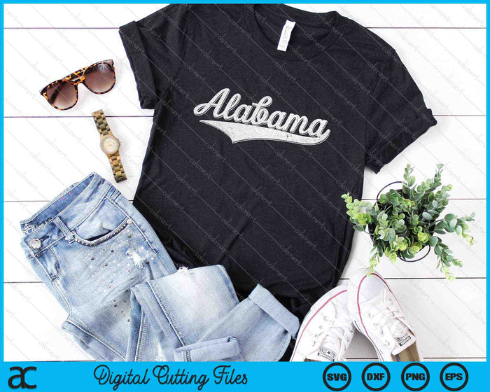 Alabama Varsity Script Clásico Deportes Jersey Estilo SVG PNG Cortar Archivos Imprimibles