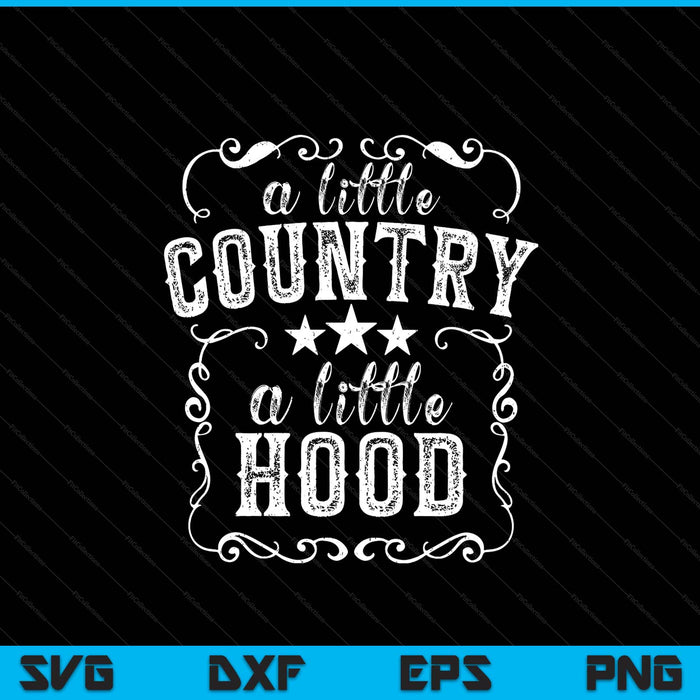A little bit country bit hood music concert SVG cut file