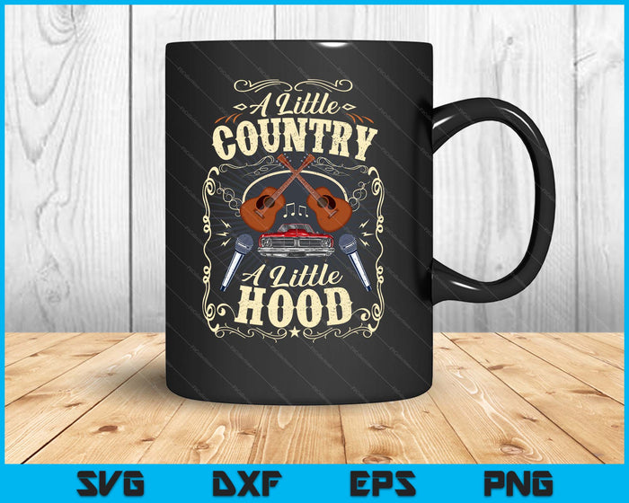 A Little Country A Little Hood Vintage Western Hip Hop Rap SVG PNG Digital Printable Files