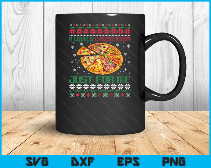 A Lovely Cheese Pizza Just For Me Christmas Tree SVG PNG Digital Printable Files