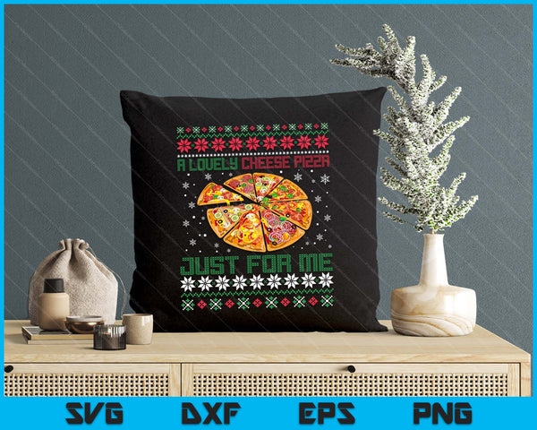 A Lovely Cheese Pizza Just For Me Christmas Tree SVG PNG Digital Printable Files