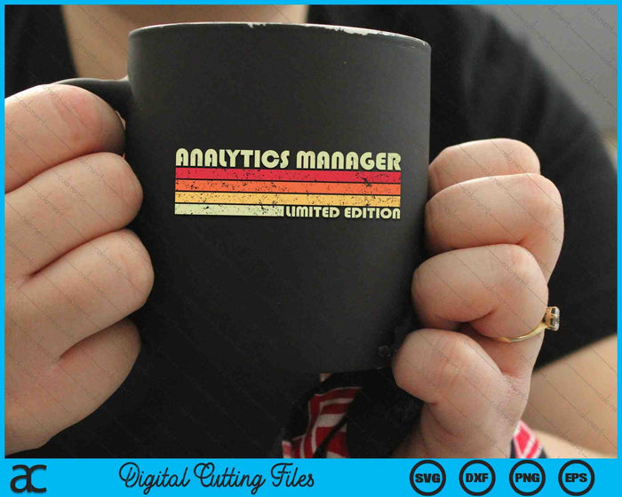 ANALYTICS MANAGER Título de trabajo divertido Profesión Cumpleaños SVG PNG Archivos de corte digital