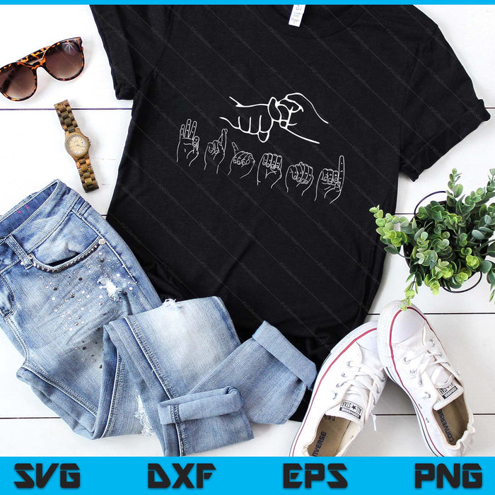 ASL Friend Cute ASL Themed Gift Sign Language Pride SVG PNG Digital Printable Files
