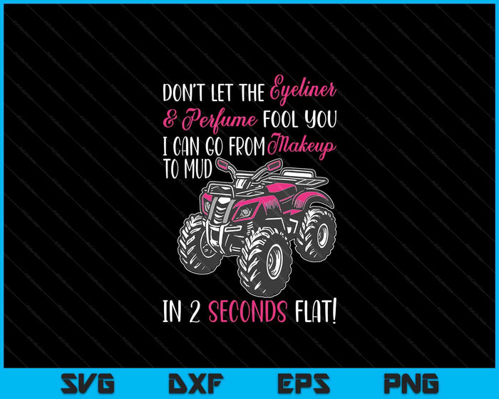 Bike Riding Girl For All-Terrain Four Wheeler SVG PNG Digital Printable Files