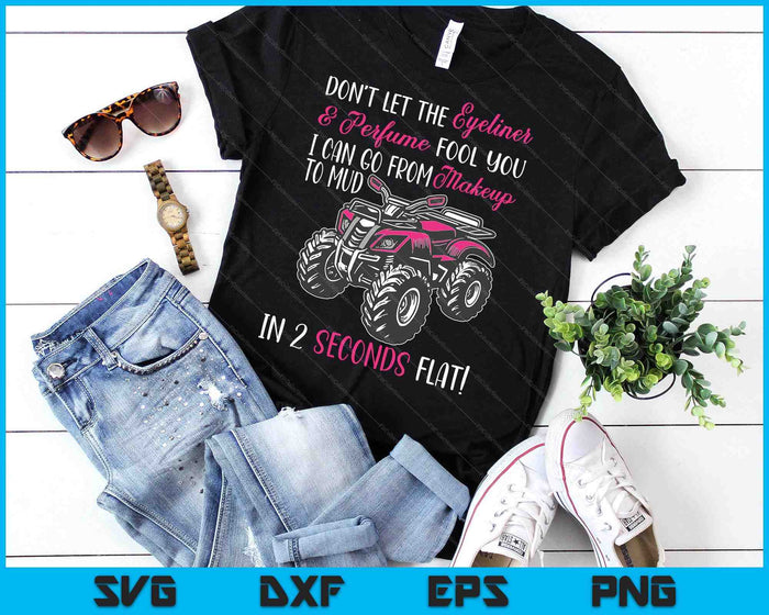 Bike Riding Girl For All-Terrain Four Wheeler SVG PNG Digital Printable Files