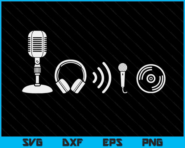 AUDIO Symbols From Sound Music Live Production Engineer SVG PNG Digital Cutting Files