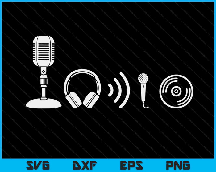 AUDIO-symbolen van geluidsmuziek Live-productieingenieur SVG PNG digitale snijbestanden