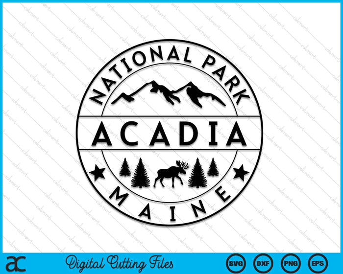 Acadia National Park Maine Moose Natuur Wandelen buitenshuis SVG PNG digitale snijbestanden