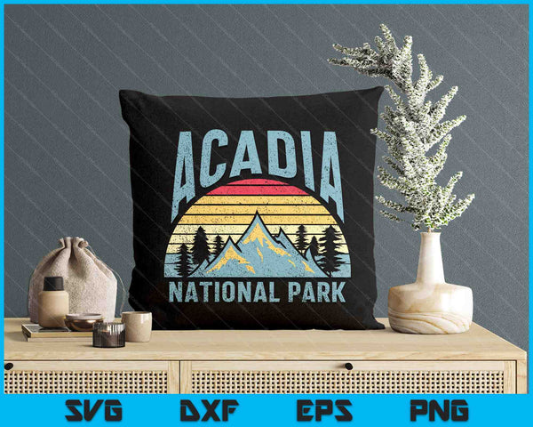 Acadia National Park Maine Mountains Retro SVG PNG Digital Printable Files