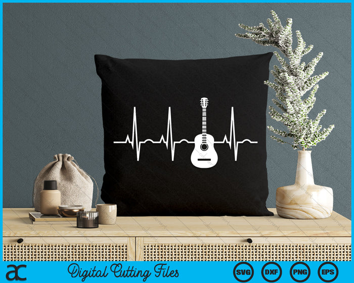 Acoustic Guitar Heartbeat SVG PNG Digital Cutting File