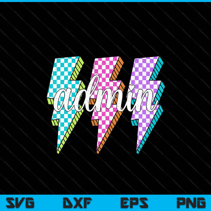 Admin Squad Lightning Bolt School Assistant Principal SVG PNG Digital Printable Files