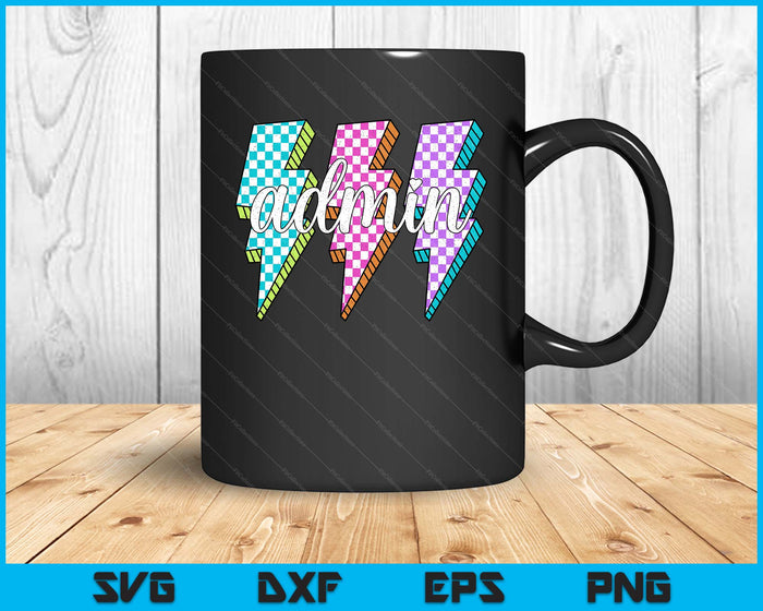 Admin Squad Lightning Bolt School Assistant Principal SVG PNG Digital Printable Files