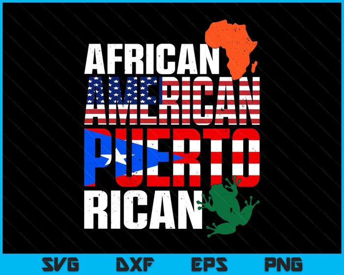 African American And Puerto Rican flag American Puerto Rican SVG PNG Digital Printable Files