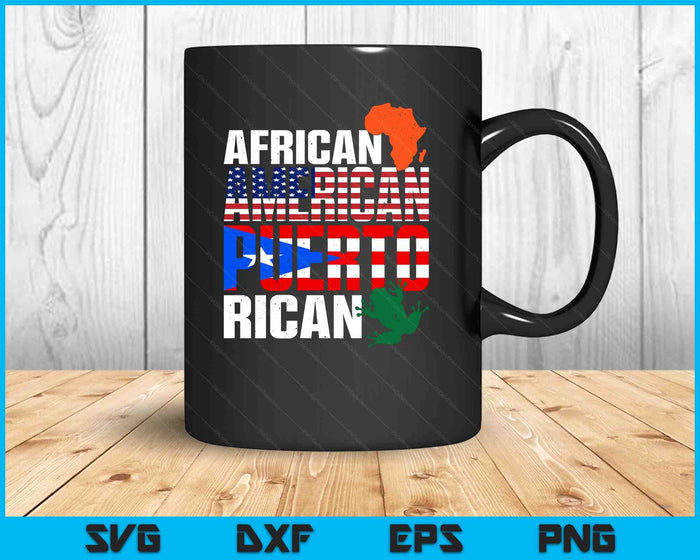 African American And Puerto Rican flag American Puerto Rican SVG PNG Digital Printable Files