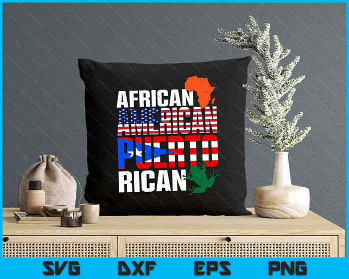 African American And Puerto Rican flag American Puerto Rican SVG PNG Digital Printable Files