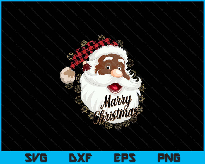 African American Christmas Pajamas Santa Claus Christmas PJ SVG PNG Digital Printable Files