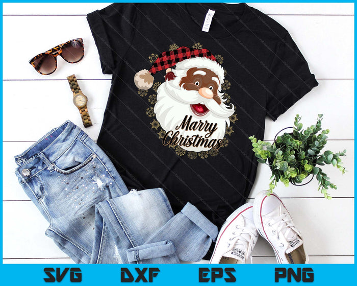 African American Christmas Pajamas Santa Claus Christmas PJ SVG PNG Digital Printable Files