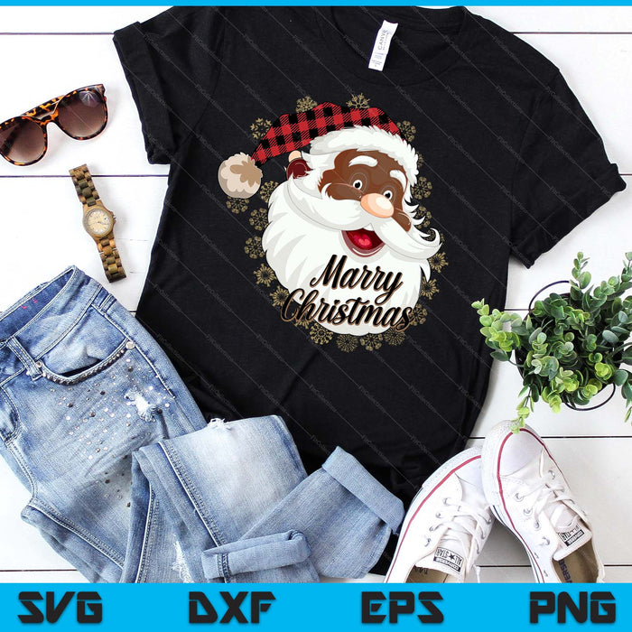 African American Christmas Pajamas Santa Claus Christmas PJ SVG PNG Digital Printable Files