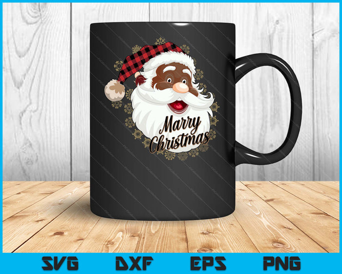 African American Christmas Pajamas Santa Claus Christmas PJ SVG PNG Digital Printable Files