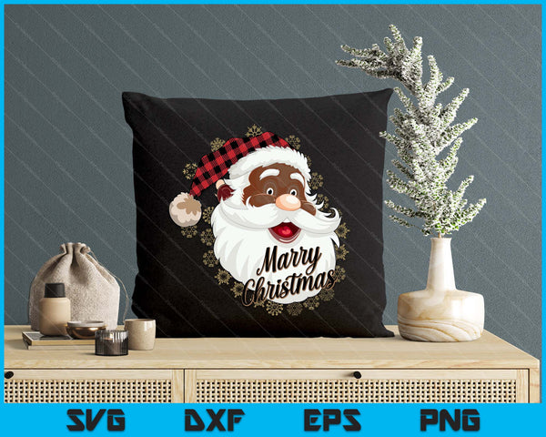 African American Christmas Pajamas Santa Claus Christmas PJ SVG PNG Digital Printable Files