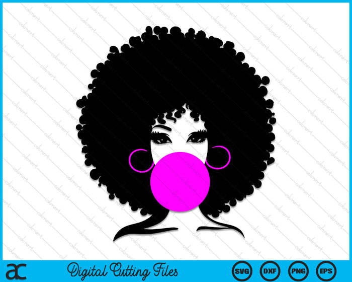 Afro Curly Natural Hair African American Black Women SVG PNG Digital Cutting File