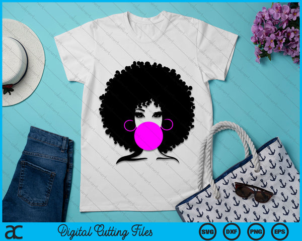 Afro Curly Natural Hair African American Black Women SVG PNG Digital Cutting File