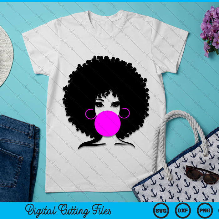 Afro Curly Natural Hair African American Black Women SVG PNG Digital Cutting File