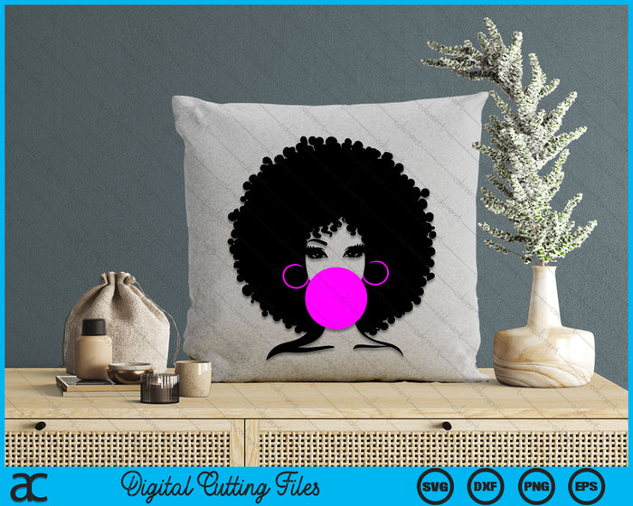 Afro Curly Natural Hair African American Black Women SVG PNG Digital Cutting File