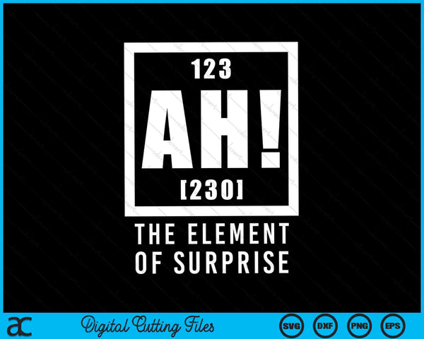 Ah! the element of surprise science geek periodic SVG cut file