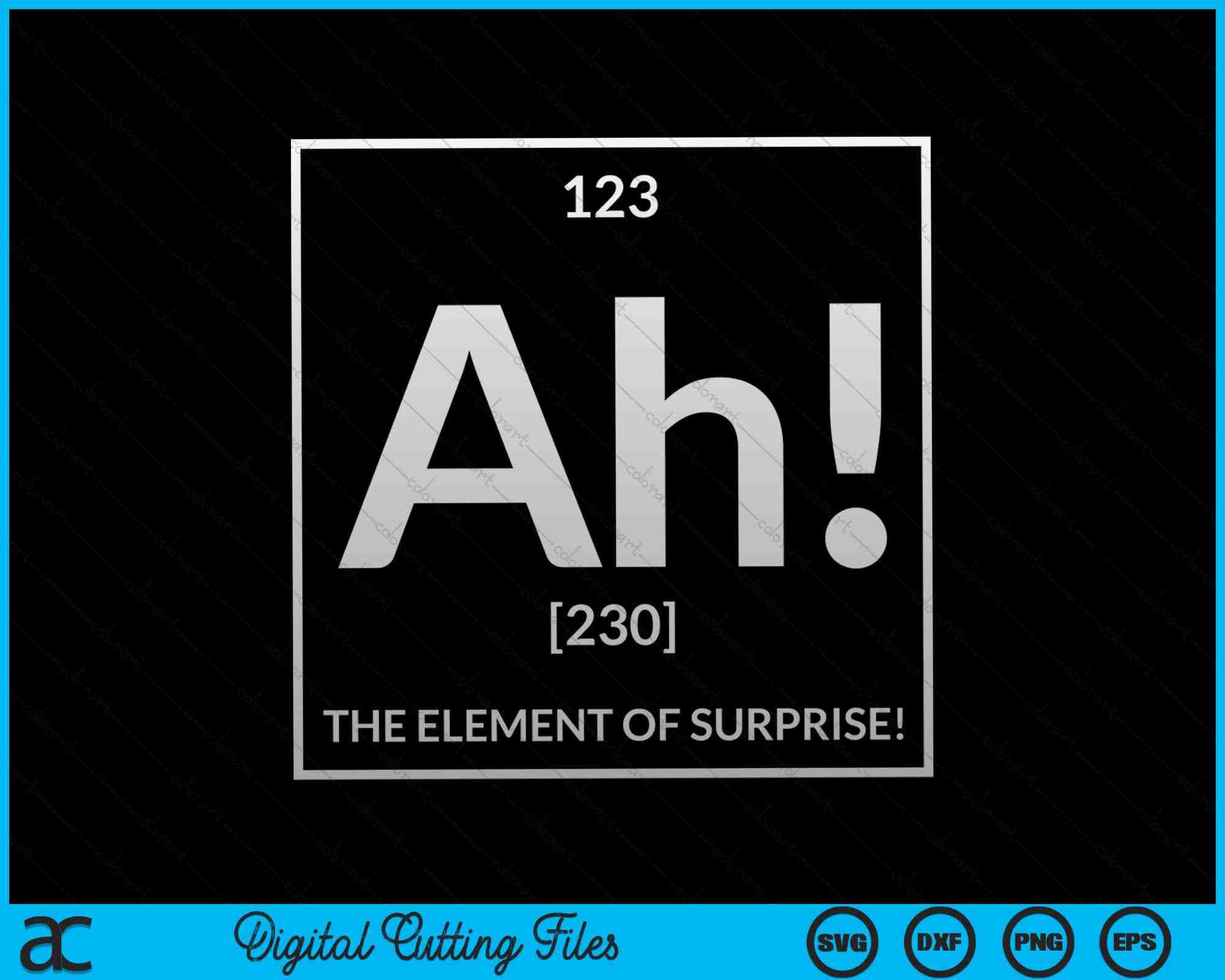 Aha Element Ah! The Element of Surprise Science Periodic Table SVG PNG Files ...