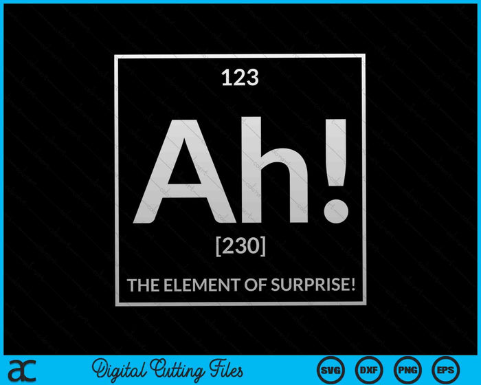 Ah! The Element of Surprise Science Periodic Table SVG PNG Digital Cutting Files