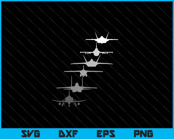 Aviones de combate de la Fuerza Aérea SVG PNG cortando archivos imprimibles