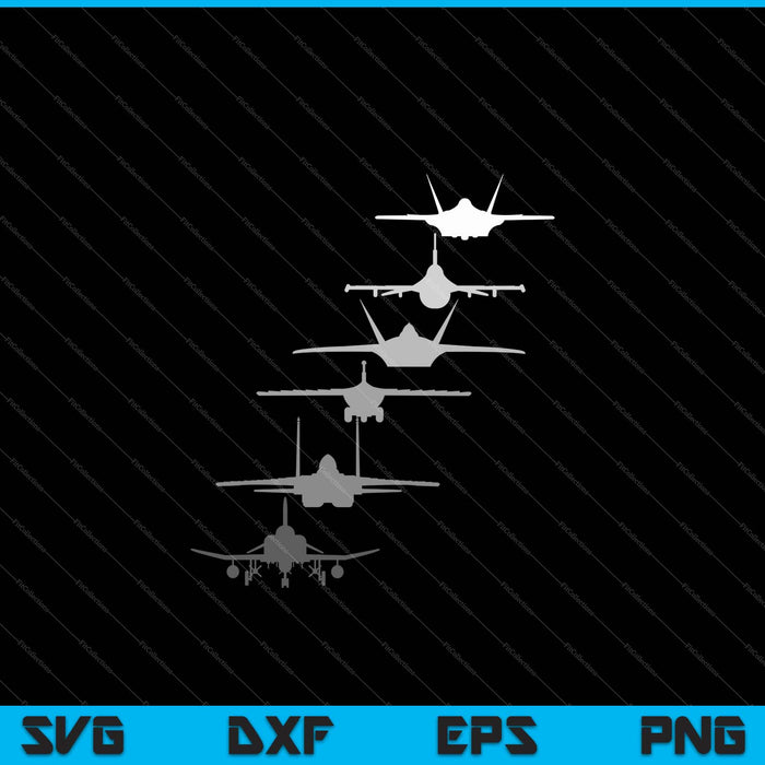 Luchtmacht straaljagers SVG PNG snijden afdrukbare bestanden