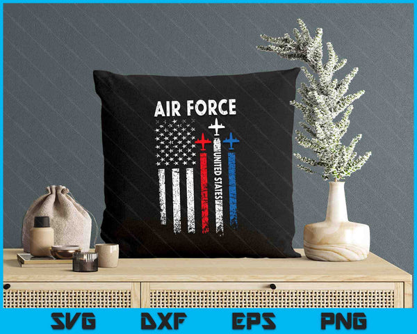Air Force United States Fighter Jet 4th of July American Flag SVG PNG Digital Printable Files