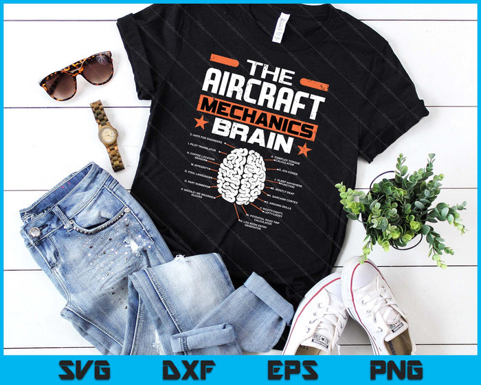 Aircraft Mechanics Brain Aviation Funny Aircraft Mechanic SVG PNG Digital Cutting Files