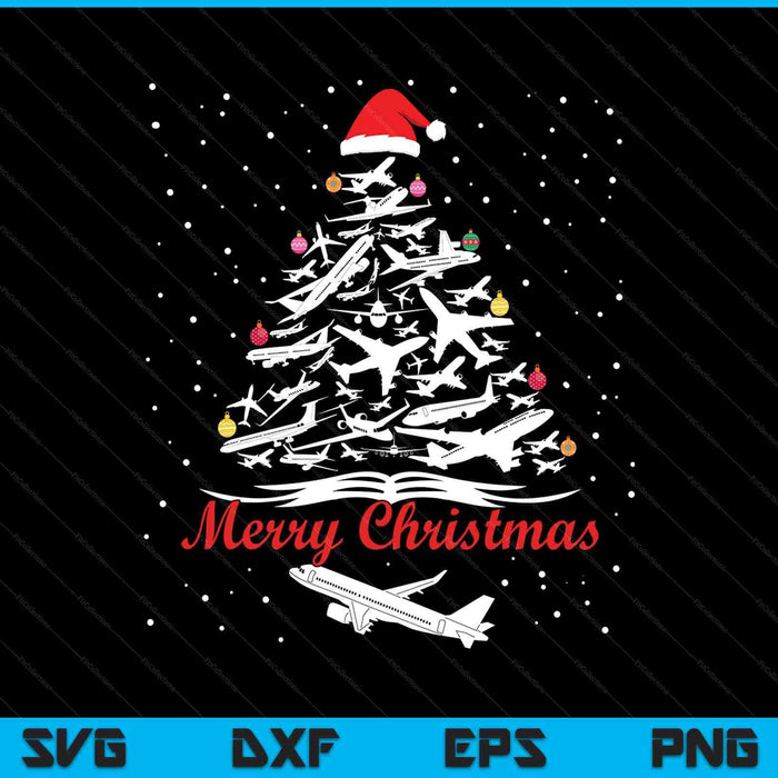 Airplane Christmas tree SVG cut file