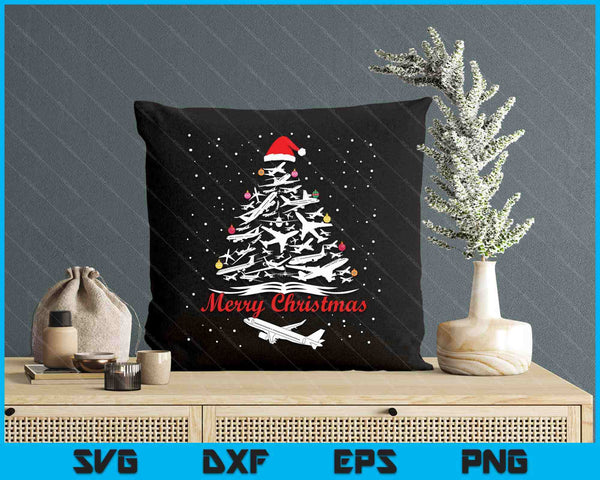 Airplane Christmas Tree SVG PNG Digital Printable Files