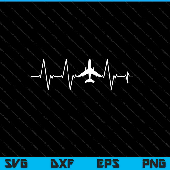 Airplane Heartbeat SVG PNG Cutting Printable Files