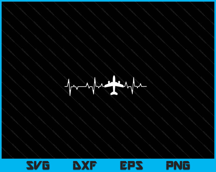 Vliegtuig Heartbeat Pilot Flying Cool Aviator SVG PNG Snijden afdrukbare bestanden