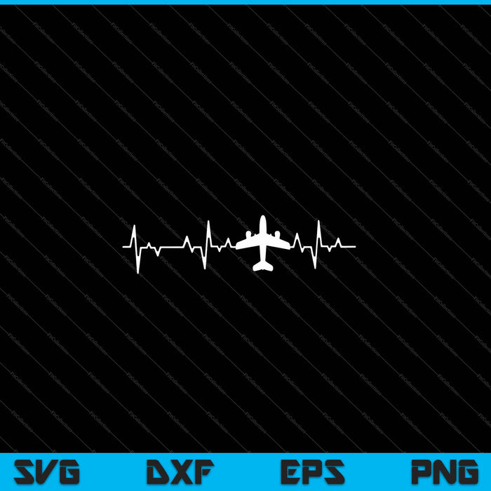 Avión Heartbeat Pilot Flying Cool Aviator SVG PNG Cortando archivos imprimibles