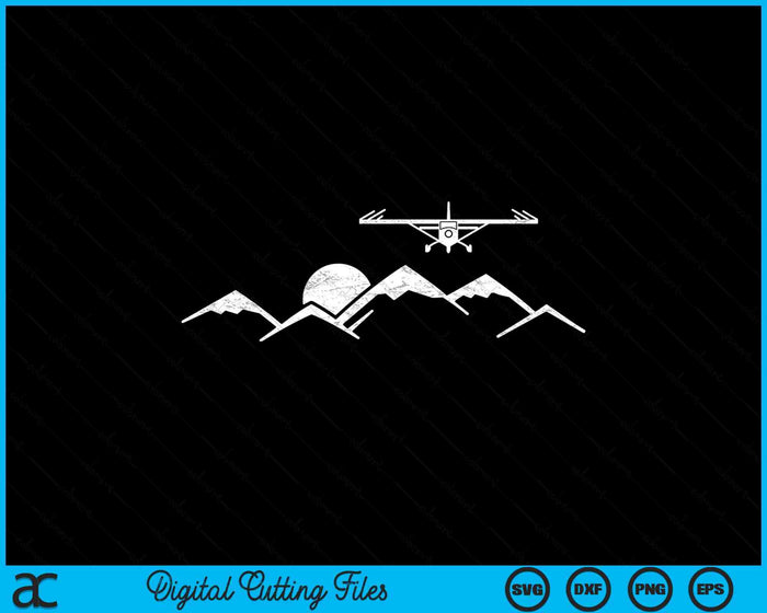 Airplane Over Mountains Gift For Pilots SVG PNG Digital Cutting File