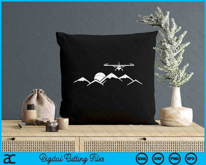 Airplane Over Mountains Gift For Pilots SVG PNG Digital Cutting File